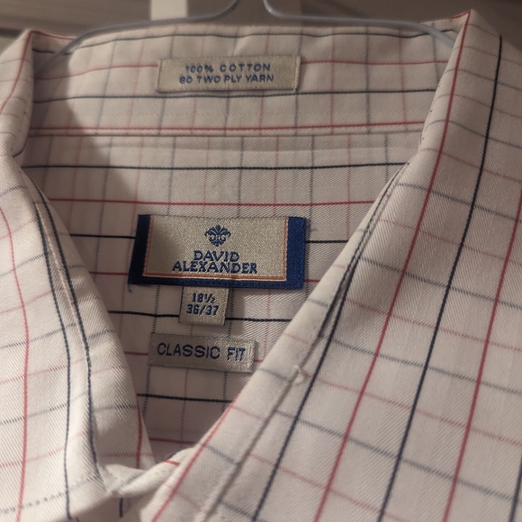 100 percent COTTON XXL WHITE STRIPE BUTTON UP - Picture 2 of 2